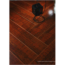 Plancher laminé absorbant le bruit de noix de miroir du miroir E1 HDF de 12.3mm